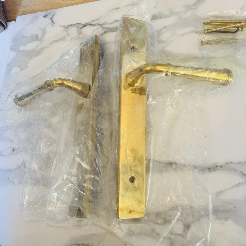 Emtek‎ Merrimack Lever US3NL Polished Brass 14A4MERHUS3NL RH Open Box NOS